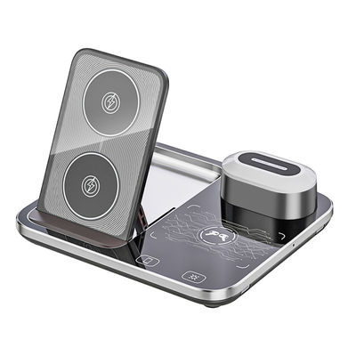 RGB Qi 무선 충전기 도크 베이스 205KHz 검은색